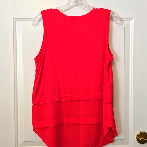Michael Kors, Tank, Blouse Sleeveless, Coral, Pink, Layered Look, Scoop Neckline - Picture 7 of 9